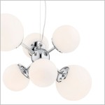 Satelite Chrom lampa wisząca do salonu 6 szklanych kloszy kule białe 6xE27 Argon