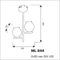 Milagro OWL 244 ML244 lampa wisząca dla dziecka dwie sowy na gałęzi 2xG9 wymiary