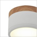 Candellux Tuba biała+drewno lampa sufitowa Led średnica 8.8cm