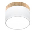 Candellux Tuba biała+drewno 2273648 reflektor sufitowy Led  o średnicy 8.8 cm