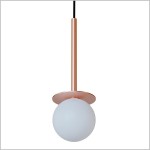 Cotton lampa wisząca w kolorze miedzi z białą szklaną kulą 1xG9 Led Cleoni