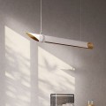 lampa wisząca do pokoju biało złota tuba długość 60cm LED Lira T150A2M2/R1/962/117 Cleoni