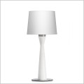 Lampa stołowa do salonu drewniana podstawa biała  abażur stożek z tkaniny biały 1xE27 Baron LN-1 Kandela