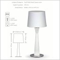 Kandela Baron LN-1 biała lampa stołowa drewniana z abażurem wymiary