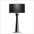 Drewniana lampa stołowa do salonu 60cm czarna z czarnym abażurem 1xE27 Baron Plus LG-1 Kandela