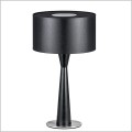 Czarna drewniana lampa stołowa do pokoju 60cm abażur walec 1xE27 Baron Plus LG-1 Kandela