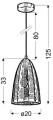 Lampa sufitowa wisząca Candellux Sfinks 31-43313 stożek ażurowy miedziany 1x E27 wymiary