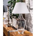 Valencia lampa stołowa szklana podstawa przezroczysta abażur biały 4concepts