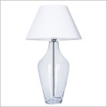 Lampa stołowa ze szklaną z przeźroczystą podstawą i białym abażurem Valencia L010031215 4concepts