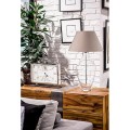 4concepts Valencia lampa stołowa szklana podstawa przezroczysta abażur szary