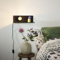 czarna lampka nocna  półka z oprawką na magnez 1xE27 Sebo 06218/01/30 Lucide