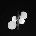 Aldex Balia 4 Black lampa wisząca szklana klosze kule białe stelaż czarny 2xE27 2xE14 Aldex