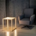 Dębowa lampa stojąca ze szklanym blatem wysokość 52cm Led 45W Tavoli Glass SPOT Light wymiary