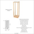 Dębowa lampa stojąca ze szklanym blatem wysokość 81,5cm Led 45W Tavoli 8883974 SPOT Light wymiary