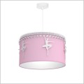 Milagro Baletnica MLP4974 lampa wisząca do pokoju dziewczynki różowy abażur z kryształkami i białymi figurkami baletnic o średnicy 37 cm