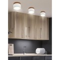 Candellux Tuba biała+drewno 2273648 reflektor sufitowy Led  o średnicy 8.8 cm
