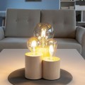 Lampka stojąca na stolik skonstruowana z trzech walców z drewna brzozowego 3xE27 Led Vincent 2266360 Spot Light