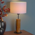 Pino Table lampa stojąca z drewna sosnowego z białym abażurem 1xE27 SPOT Light