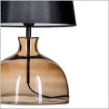 4concepts_Haga szklana lampa stołowa podstawa taupe abażur czarny
