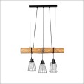 Spotlight Trabo Short 68204304 drewniana lampa wisząca sosna bejcowana 3 x E27 60W