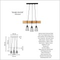 Trabo Short lampy wiszące z drewna i metalu firmy Spotlight w stylu rustykalnym