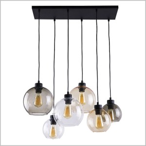 Cubus żyrandol szklane klosze róznej wielkości 6xE27 TK Lighting