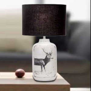 Walia lampa ceramiczna z szarym abażurem 1xE27 Candellux