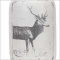 Candellux Walia lampka nocna do sypialni biały ceramiczny wazon z rysunkiem jelenia