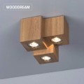 Spot Light Wooddream Cube lampa LED sufitowa trzy połączone kostki z drewna naturalnego z żarówkami GU10