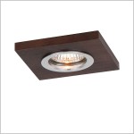 Vitar Wood oczko sufitowe 10x10cm z drewnianą ramką orzech 1xGU10 SPOT Light