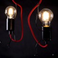 lampa designerska emibig Bobi 2 Black dwie żarówki na dwóch przewodach