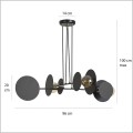Emibig lighting Idea 4 Black 792/4 lampa wisząca metalowa czarna z elementami w kolorze złotym