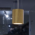 Individual Lighting Ruła LED 24cm lampa wisząca dąb naturalny+trzy stalowe linki
