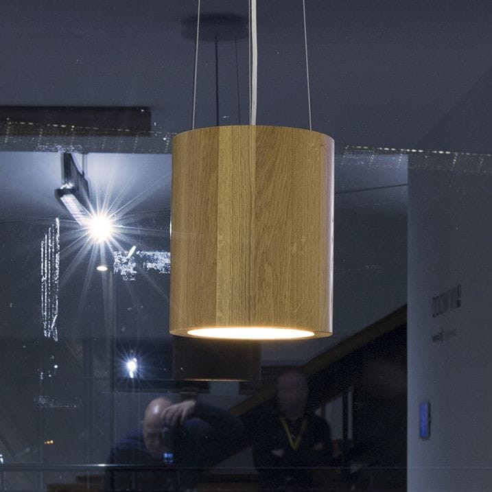 Individual Lighting Ruła LED 24cm lampa wisząca dąb naturalny+trzy stalowe linki