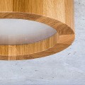 drewniana lampa wisząca Ruła 24 Disk naturalna dębina+linki stalowe moduł LED 3000lm Individual Lighting