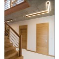 Y-Path Ambiente drewniana lampa projektowana do wnętrza z modułem LED świecącym w dół i taśmą LED podświetlającą sufit