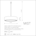 Nowodvorski MIST 8942 lampa wisząca trójpłomienna abażur walec o śr. 50cm