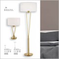 Trio Lighting Paris II  lampy stojące mosiądz mat abażur w kształcie walca