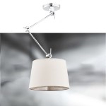 ZAKYNTOS lampa wisząca na regulowanym ramieniu biały abażur 1xE27 Argon