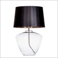 4concepts Ravenna Transparent lampa szklana stołowa z czarnym abażurem