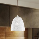 Bene biała lampa wisząca metalowy ażurowy klosz w stylu orientalnym Candellux