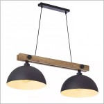 Oslo lampa sufitowa z drewnem i dwoma metalowymi kloszami 2xE27 TK Lighting
