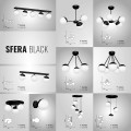 Sfera Black Milagro Eko-Light biało czarne lampy do domu z kloszami kulami