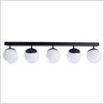 Sfera Black listwa sufitowa 90cm białe szklane kule 5xE14 Milagro
