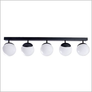 Sfera Black listwa sufitowa 90cm białe szklane kule 5xE14 Milagro