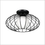 Kronos Black metalowy czarny plafon sufitowy 36cm z białym szklanym kloszem 1xE14 Milagro