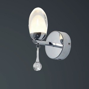 Ovo niewielki kinkiet z kryształem LED 5W 350lm metal chrom + akryl Milagro