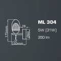 Ovo 304 kinkiet LED w stylu glamour Eko-Light Milagro