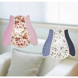 Zuza lampa wisząca do pokoju dziecięcego z abażurem niebieski patchwork 1xE27 Candellux