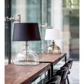 4concepts lampa stołowa szklana podstawa przeźroczysta abażur czarny 1xE27 Haga
